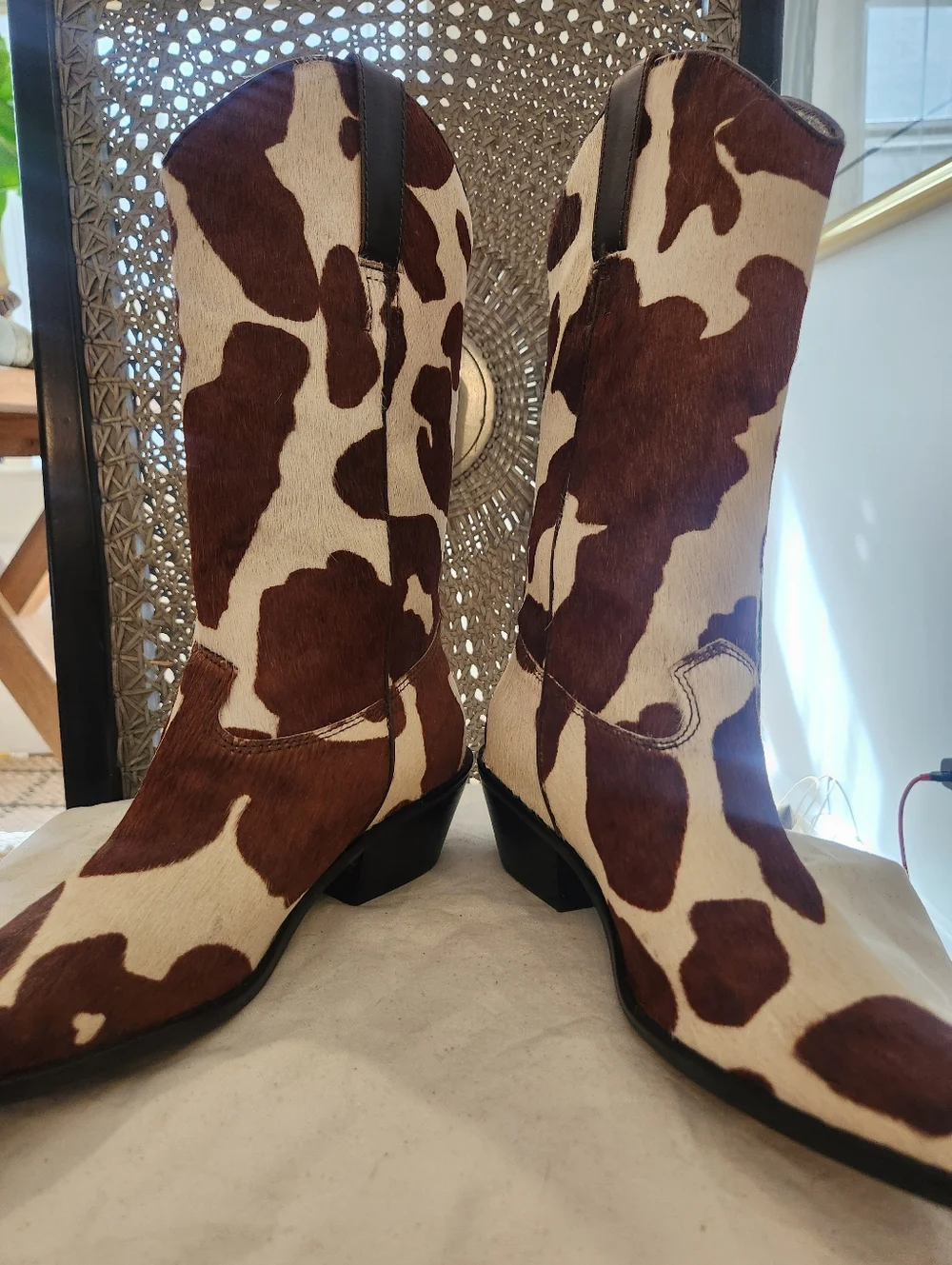 Matisse Hair-on-Hide Western Boots - Cowhide Print, Size 7.5 - Picture 6 of 9